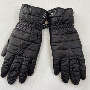 Head windproof fleece-lined black gloves, Small